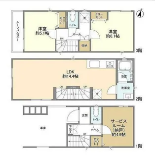 神奈川県川崎市川崎区浜町1【一戸建】の間取り