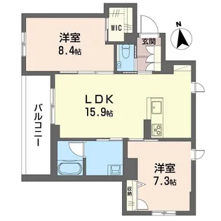 フィデラルーチェ ウメダ【3階】の間取り