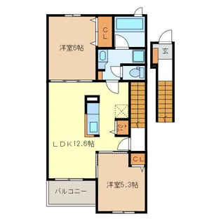 エトワール藤方【2階】の間取り