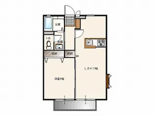 ベルメゾン・ワンエル【1階】の間取り