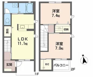 グランマスト郷 B棟の間取り