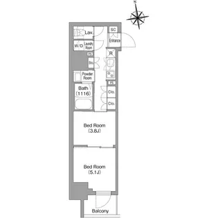 コンフォリア・リヴ北新宿【4階】の間取り