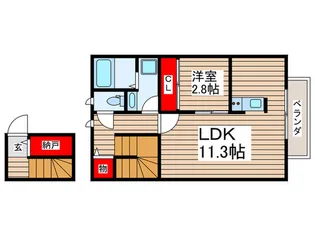 カーサ・ソラーレ【2階】の間取り