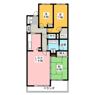サンマンション アトレ津ヒルズ【9階】の間取り