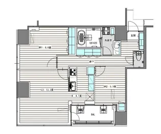 White Tower Hamamatsucho【21階】の間取り