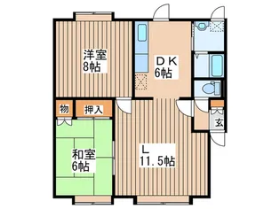 ツインハイム B【2階】の間取り