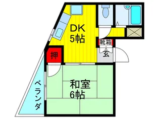 プチシャト-末広【6階】の間取り