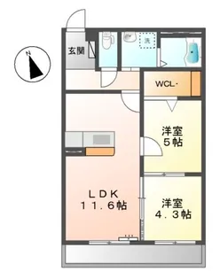 メゾンカモミールTOKI【2階】の間取り