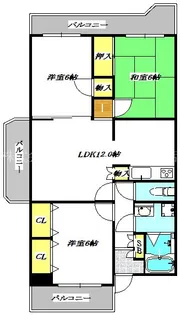 アベニール江坂【4階】の間取り