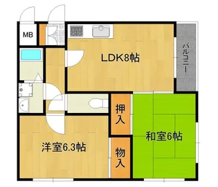 サライ西野【3階】の間取り