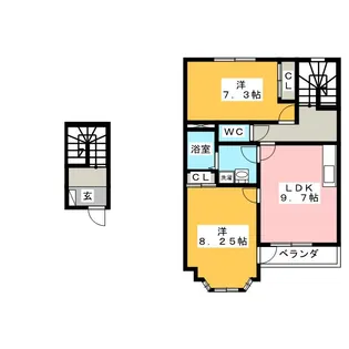 アシューレ B【2階】の間取り