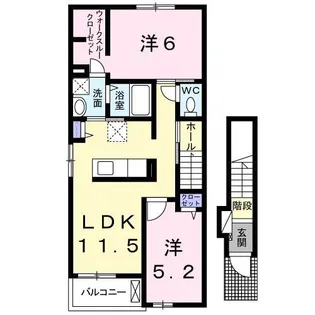 ユニゾンA【2階】の間取り