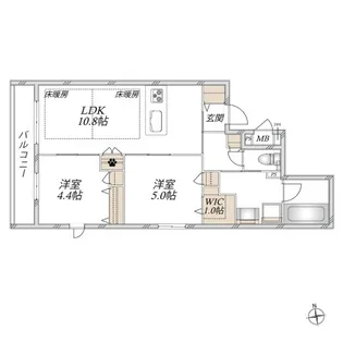 ヒンメルブラウ芦花公園【2階】の間取り