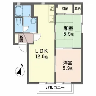 サンテラスA【2階】の間取り