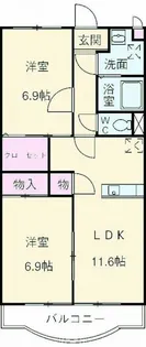 クレセントムーン【1階】の間取り
