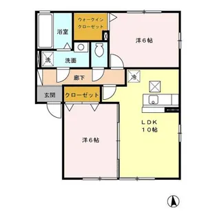 カトル・ヴァン A【1階】の間取り