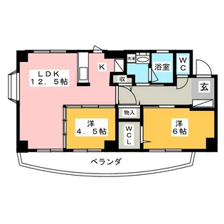 ツインカムウェスト【3階】の間取り