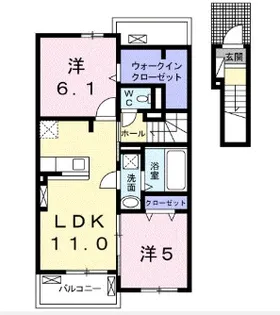 ソレイユK【2階】の間取り