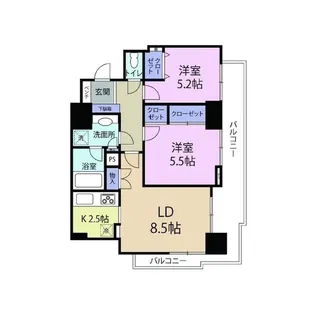 エイペックスタワー浦和・大熊マンション【26階】の間取り