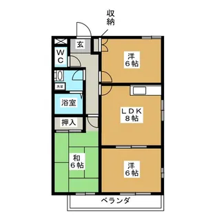 第1大惣ハウス【2階】の間取り