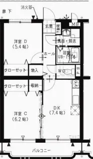 ブルースカイヒル【1階】の間取り