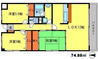 フレール江坂【2階】の間取り