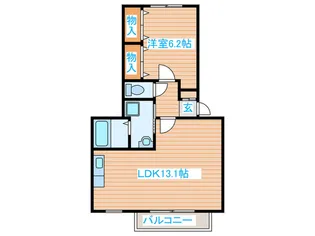 ライズ五十人町【2階】の間取り