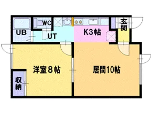 ラハイナフラッツ【2階】の間取り