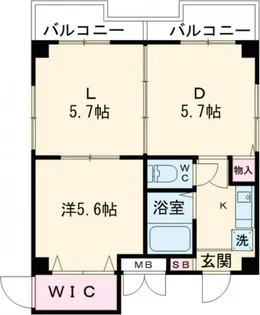 ハッピー稲野マンション【1階】の間取り