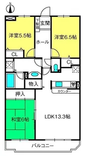 ロイヤルヒルズ高砂【3階】の間取り
