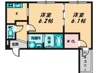 フジパレス若江岩田【1階】の間取り
