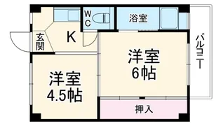 ビレッジハウス月吉1号棟【1階】の間取り