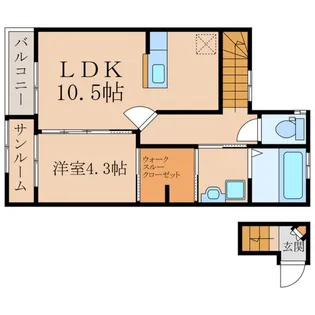 トムソーヤ郷之原一番館【2階】の間取り