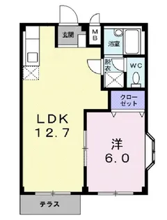 エルディム砂押A【1階】の間取り