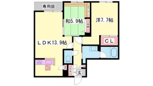 宝殿ハイツ峰【2階】の間取り