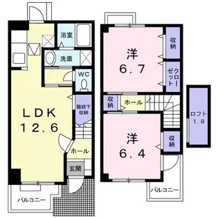 アンソレイユ【1階】の間取り