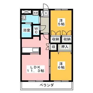 サンコーポ塩河 A【2階】の間取り