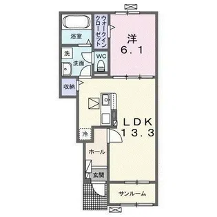 小張プレイスI【1階】の間取り
