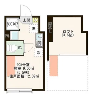 グロワール明大前【2階】の間取り