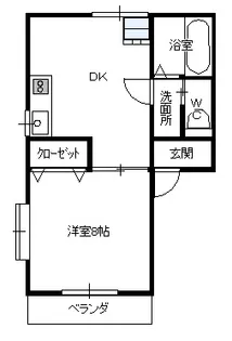 ツインハイツB【1階】の間取り