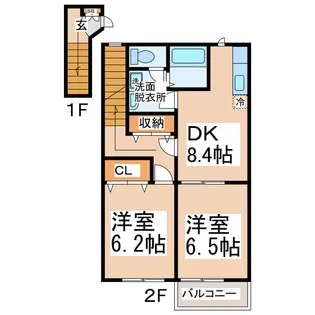 ジュネス清水【2階】の間取り