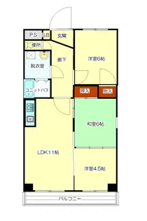 熊本県熊本市中央区水前寺2【マンション】の間取り