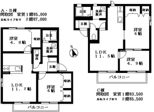 シャーメゾンオリゾン B【2階】の間取り