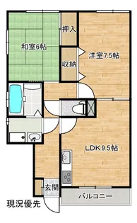 ボナール上乃木【1階】の間取り