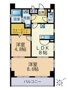メルヴェイユー薬院【5階】の間取り
