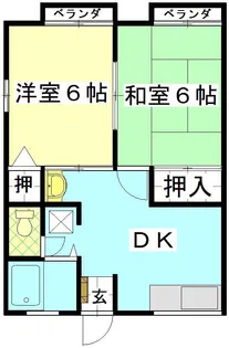 ルトゥールC【1階】の間取り