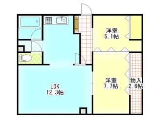 アカシヤハイツ【2階】の間取り
