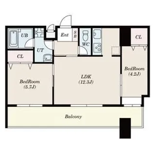 2LDKの間取り画像