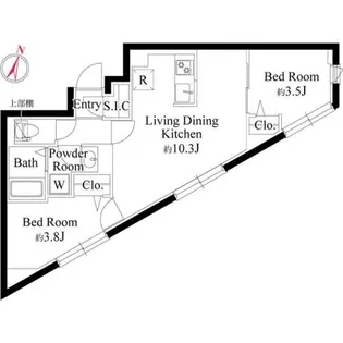 グランパセオ祐天寺イースト【2階】の間取り