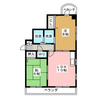第二日比野ハイツ【3階】の間取り